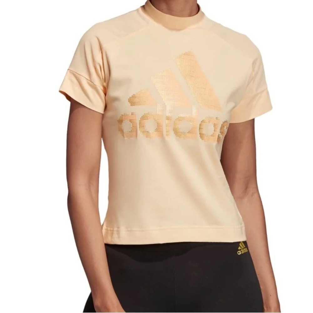 adidas Womens ID Glam Logo Cropped T Shirt - size Small